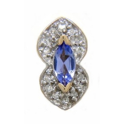 Y1787 14K MARQUISE TANZANITE & DIAMOND SLIDE 